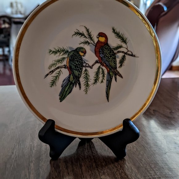 Vintage Leftmann Weiden Plate Bavaria W. Germany Colorful Birds-Bundle of 2 - Picture 6 of 9
